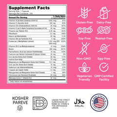 Icons indicating kosher, non-GMO, gluten-free and dairy-free
