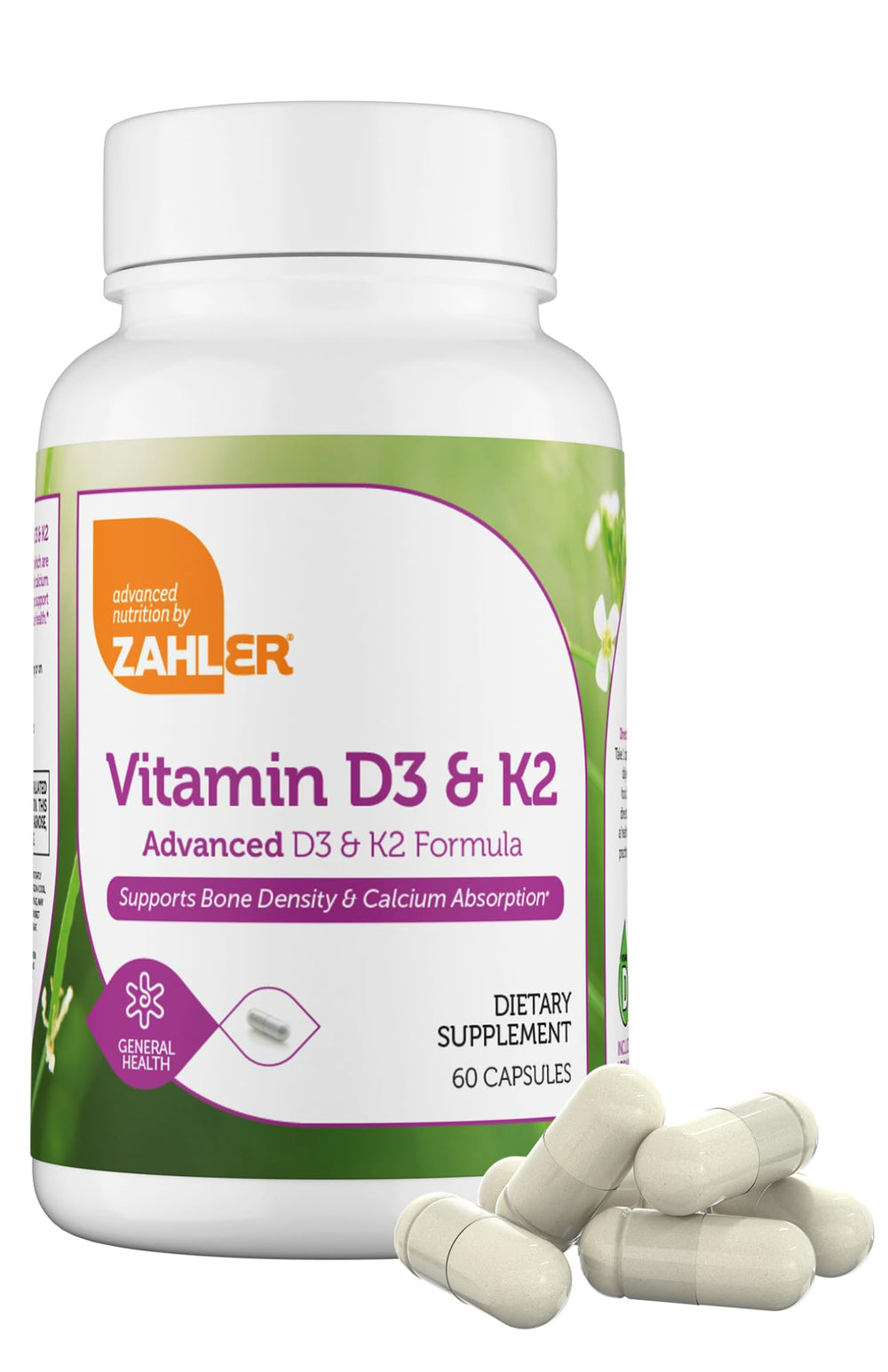 Zahler Vitamin D3 & K2 bottle – 60 capsules