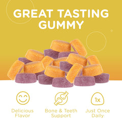 Orange and Cherry flavored chewable gummies