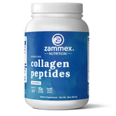 Zammex Collagen Peptides Powder bottle with scoop, 90 servings, unflavored