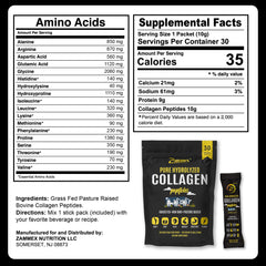 Individual travel packet of Zammex collagen peptides (30 sticks)