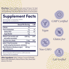 Close-up of orange-flavored elderberry immune chews