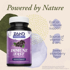 Front view of ZAND Immune Fast Elderberry Chews packaging