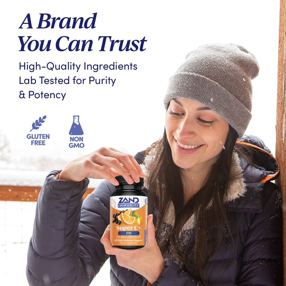 Melatonin 3 mg nighttime support in Zand Immunity Super C+ PM