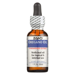ZAND Oregano Oil Immune Support Formula bottle label, 1 oz, 274 servings