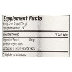 Close-up of oregano oil immune support formula ingredients and 60% carvacrol