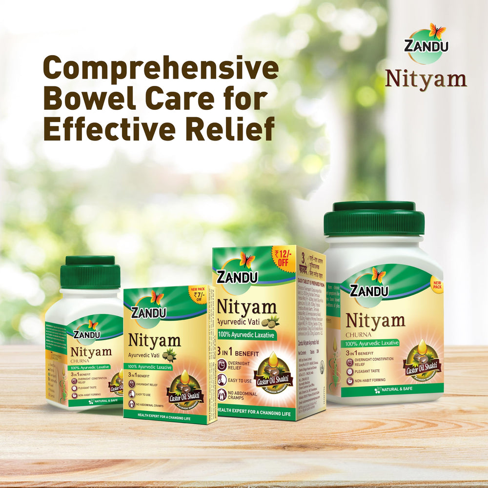 Product display of Zandu Nityam in a box