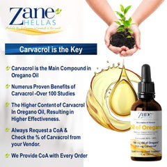 1 fl oz (30 ml) bottle of Zane Hellas oregano oil