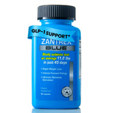 Zantrex Blue bottle and capsules on a white background