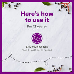 Elderberry extract and natural ingredients in Zarbee's formula