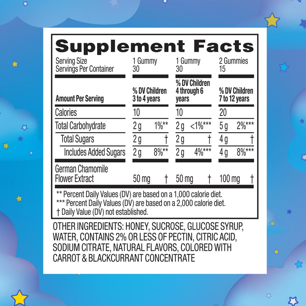 Non-melatonin formula from Zarbee's Gentle Bedtime Gummies supports a gentle nightly routine.