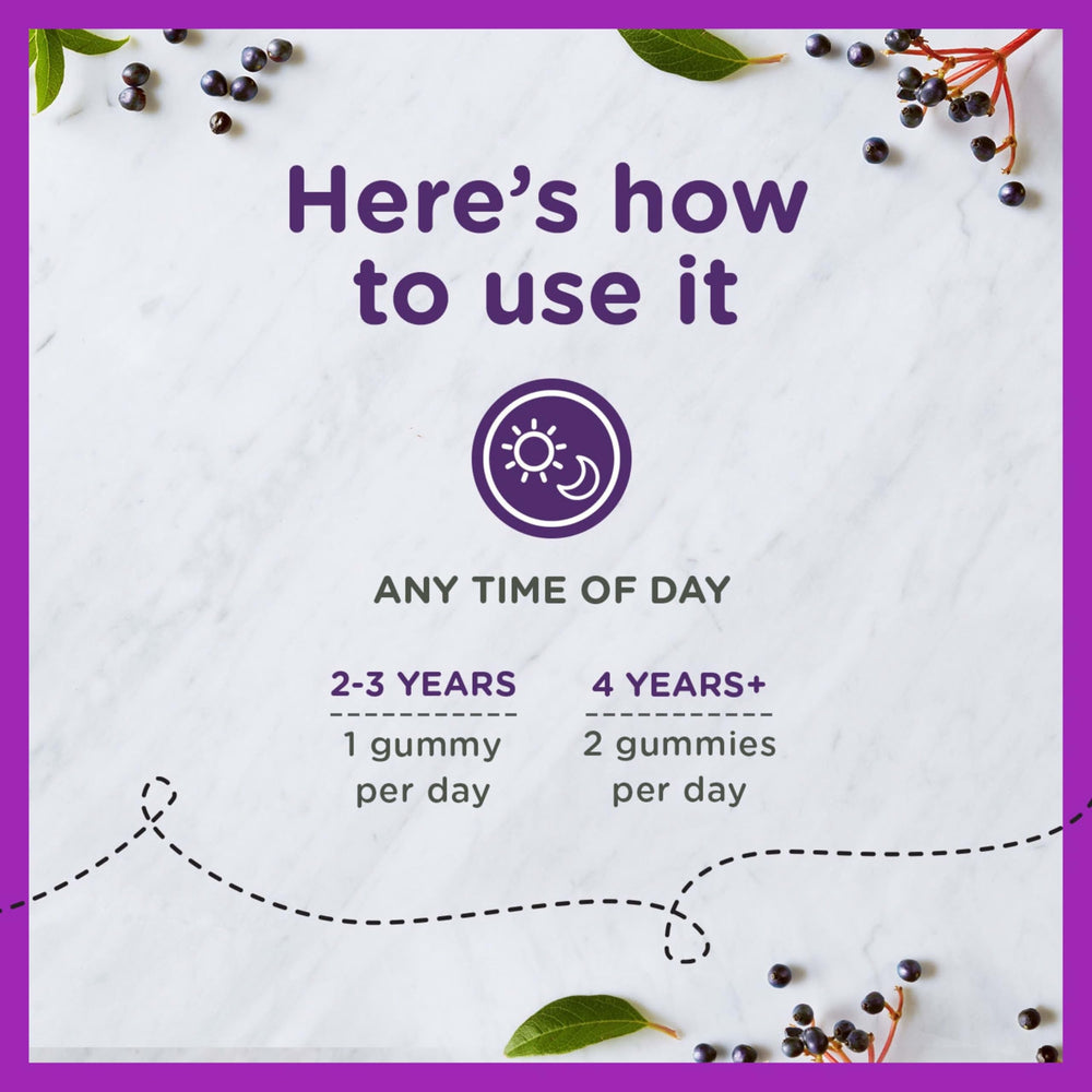 Natural berry-flavored kids' immune support gummies