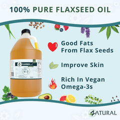Flaxseed oil drizzled on oatmeal