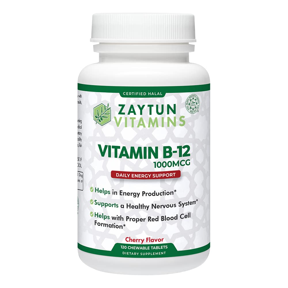 Zaytun Halal Vitamin B12 1000mcg bottle label
