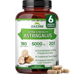 Zazzee Astragalus 20:1 Extract bottle label