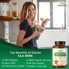 Zazzee CLA bottle back label with nutrition facts