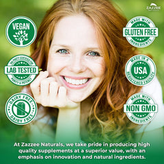 Zazzee Dandelion Root ingredient legend highlights 10:1 potency for effectiveness.