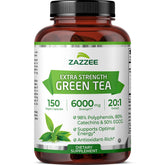 Zazzee Green Tea Extract bottle with 150 vegan capsules
