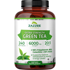 Bottle of Zazzee Extra Strength Green Tea Extract 6000 mg