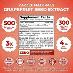 Serving size showing 300 mg grapefruit seed extract per serving