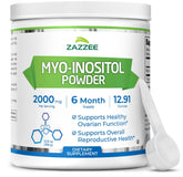Front view of Zazzee Myo-Inositol Powder container