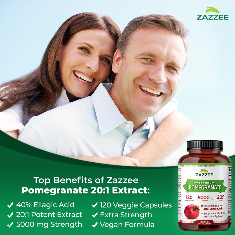 Bottle of Zazzee Pomegranate Extract with 120 capsules