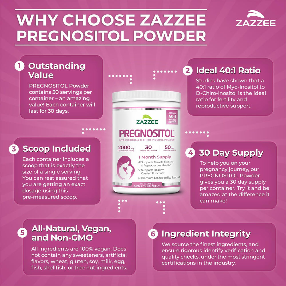 Zazzee single scoop beside scoopful of powder demonstrating exact dosing