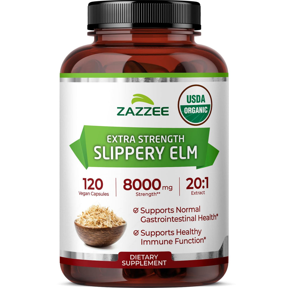 Bottle showing 8000 mg per capsule and 120 vegan capsules