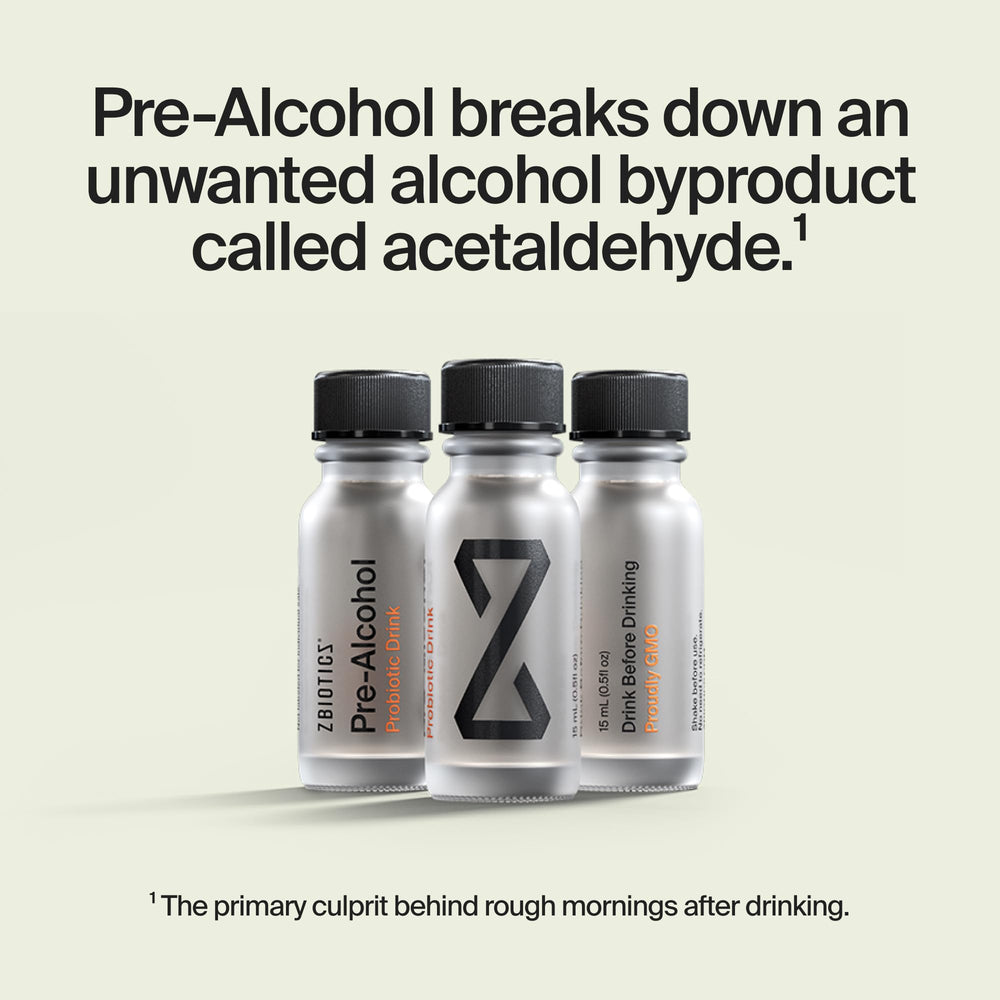 ZBiotics travel-friendly bottle ready for brunch or night plans