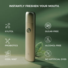 Person using ZDEER probiotic mouth spray