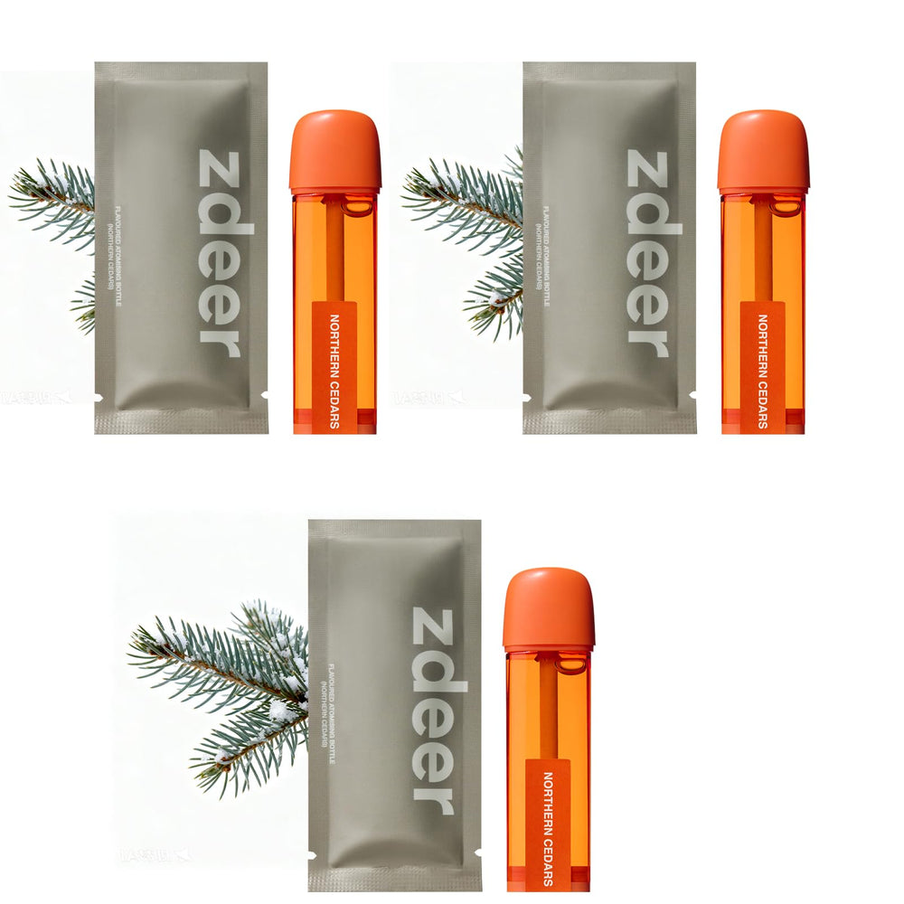 ZDEER PW13 3-pack refill box featuring Northern Cedars flavor