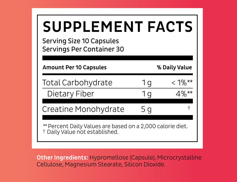 Serving size scoop with Zeal Creatine Monohydrate 300 Capsules
