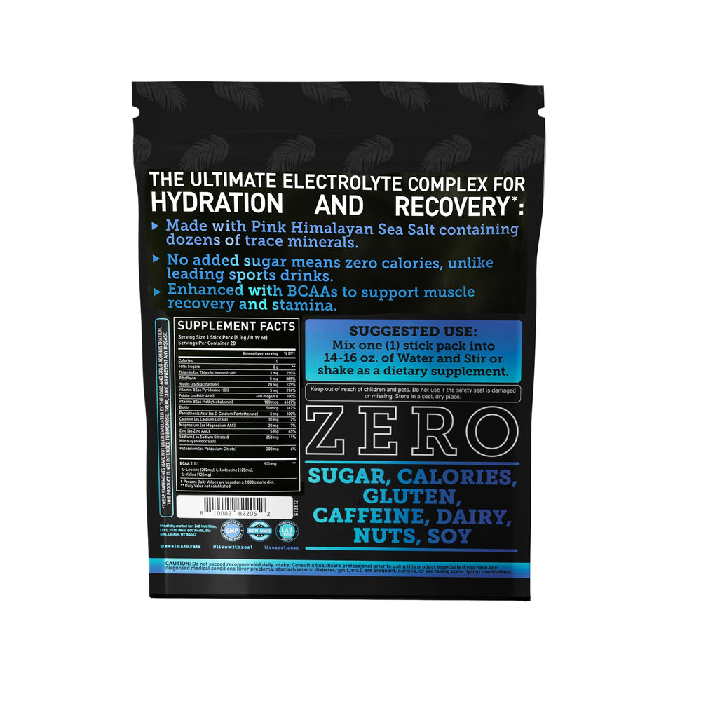 Zeal Naturals pink Himalayan salt crystal close-up emphasizes mineral-rich hydration support.