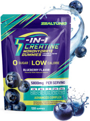 Promotional pack image of Zealtonic Creatine Monohydrate Gummies Blueberry 120 count