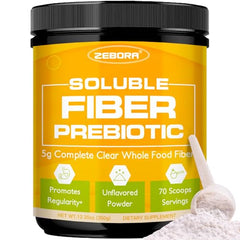 Close-up of ZEBORA Fiber Supplement Powder canister