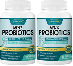 Front view of ZEBORA Probiotics for Men Pack 2 bottle