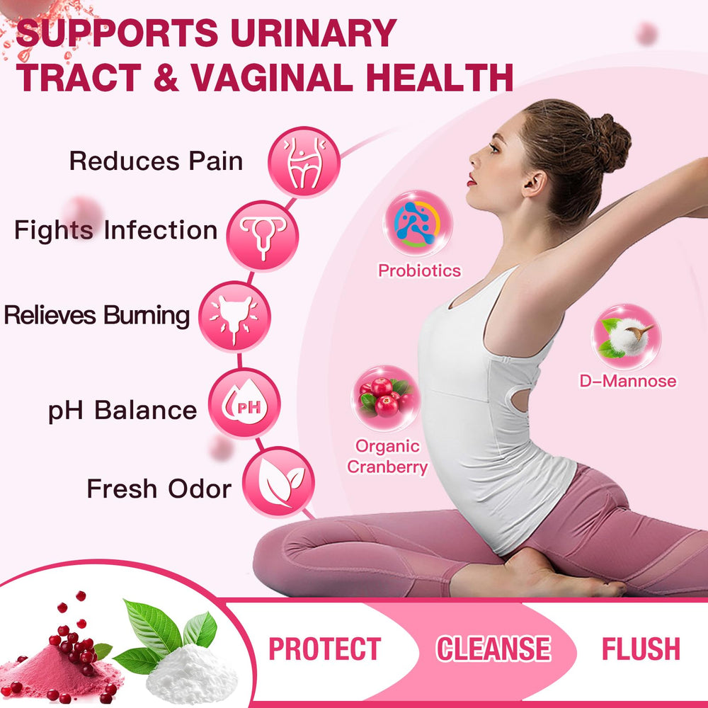 Graphic illustrating 3-in-1 feminine wellness benefits