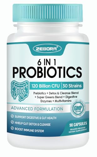 Front view of ZEBORA Probiotics for Women & Men bottle