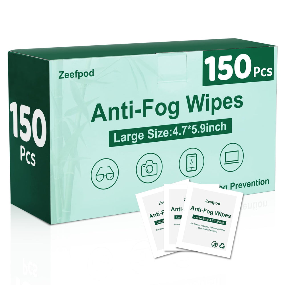 Box of Zeefpod anti-fog lens wipes with 150 count