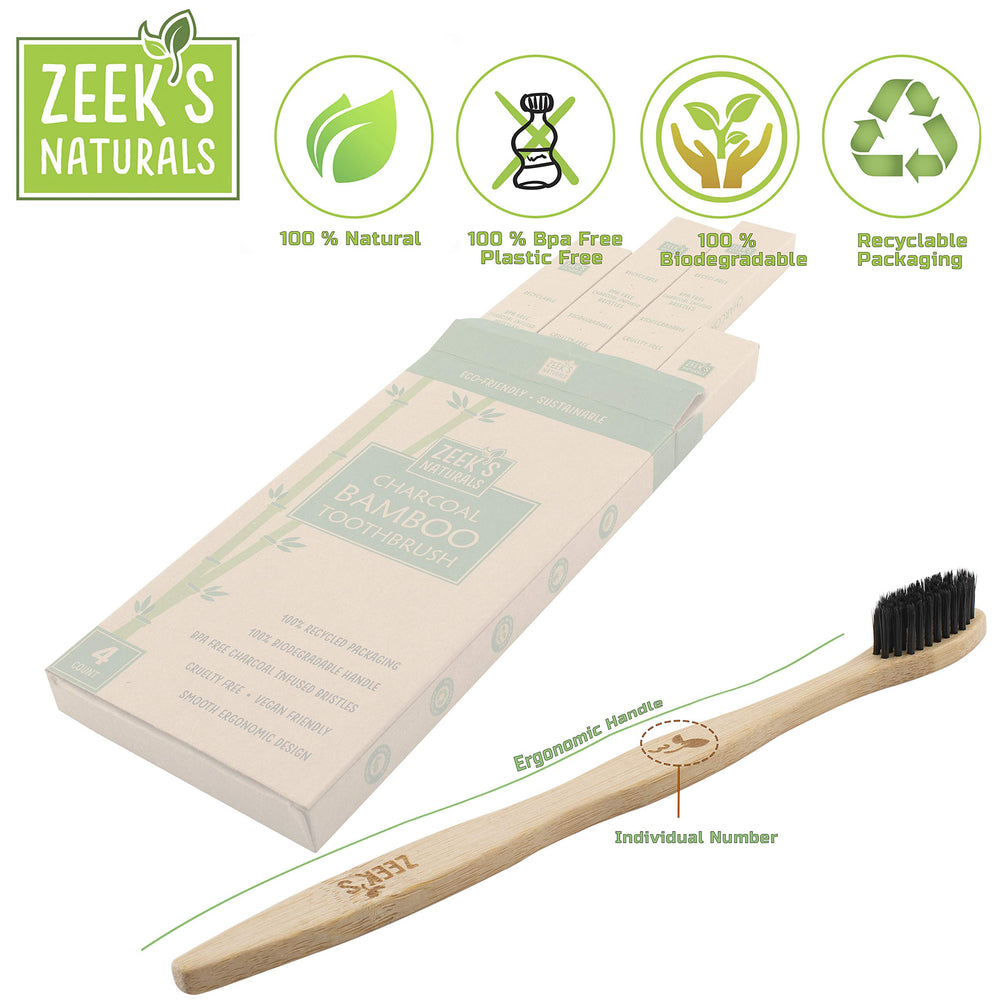 Zeek's Naturals bamboo charcoal toothbrush set of 12 - image 3