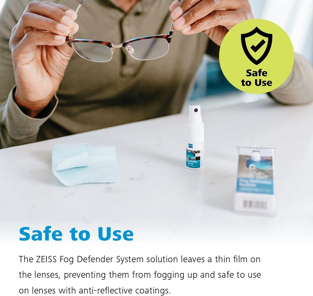 In-use ZEISS Fog Defender System on lenses
