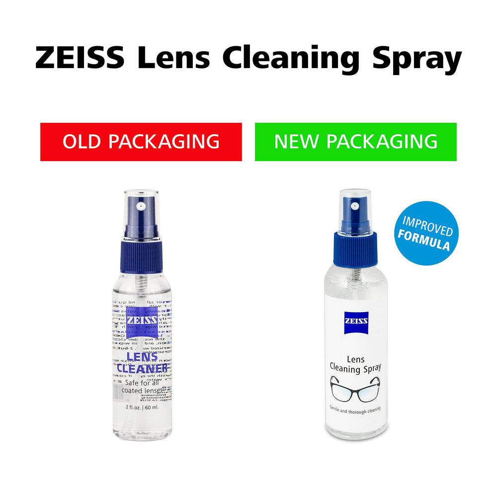 Two 2oz ZEISS lens cleaning spray bottles in travel pouch