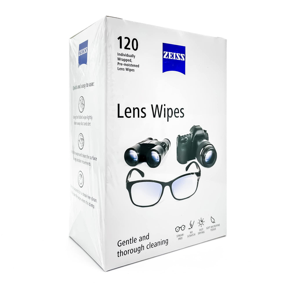 Individually wrapped ZEISS lens cleaning wipes