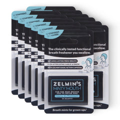 Zelmin's Minty Mouth Breath Freshener 12-pack box front