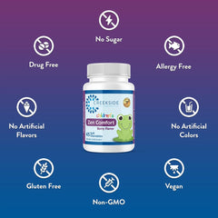 Icons showing vegan, sugar-free, gluten-free features on packaging