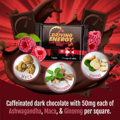 ZenEvo Driving Energy Bite single piece highlighting caffeine boost.