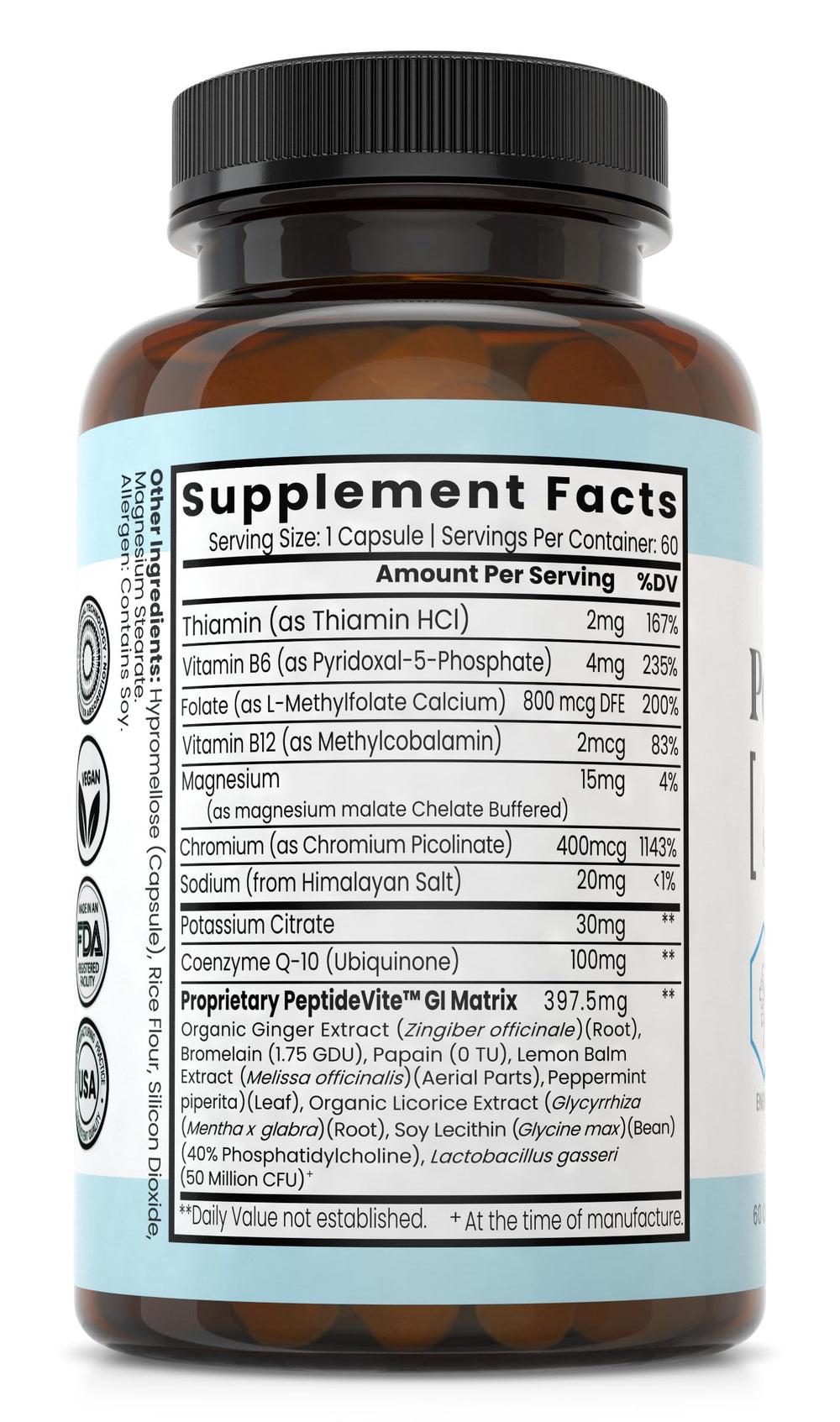 Lifestyle scene showing PeptideVite as gut health supplement