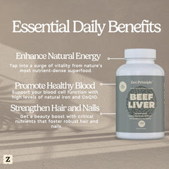 Label highlighting no hormones or GMOs in Zen Principle liver supplement