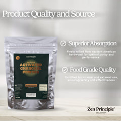 Charcoal powder used for skincare application