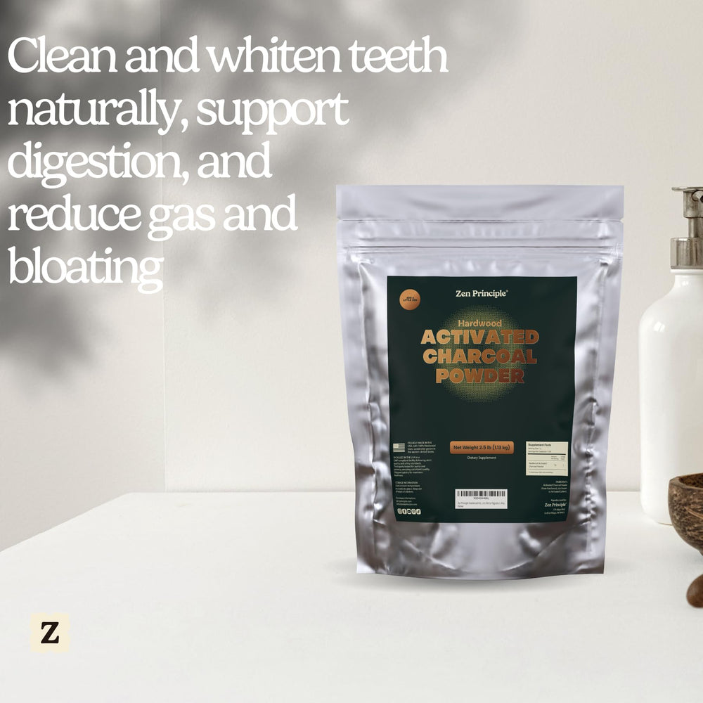 Activated charcoal powder used for teeth whitening